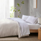 Ensemble de draps 4 pièces en microfibre brodée Madison Park