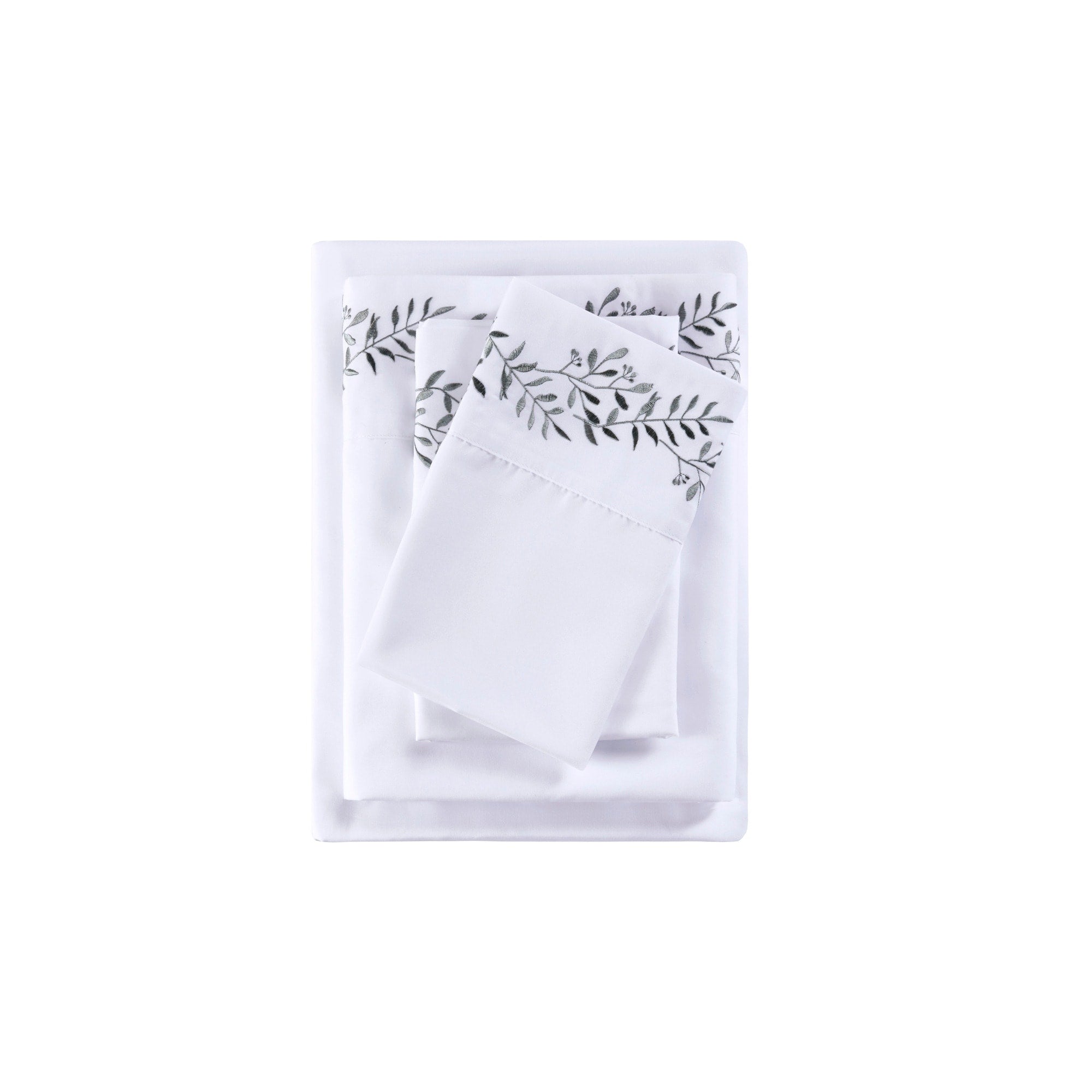 Ensemble de draps 4 pièces en microfibre brodée Madison Park