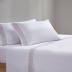 Ensemble de draps 4 pièces en microfibre brodée Madison Park