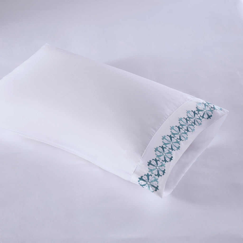 Ensemble de draps 4 pièces en microfibre brodée Madison Park