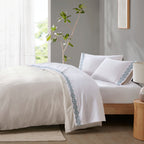 Ensemble de draps 4 pièces en microfibre brodée Madison Park