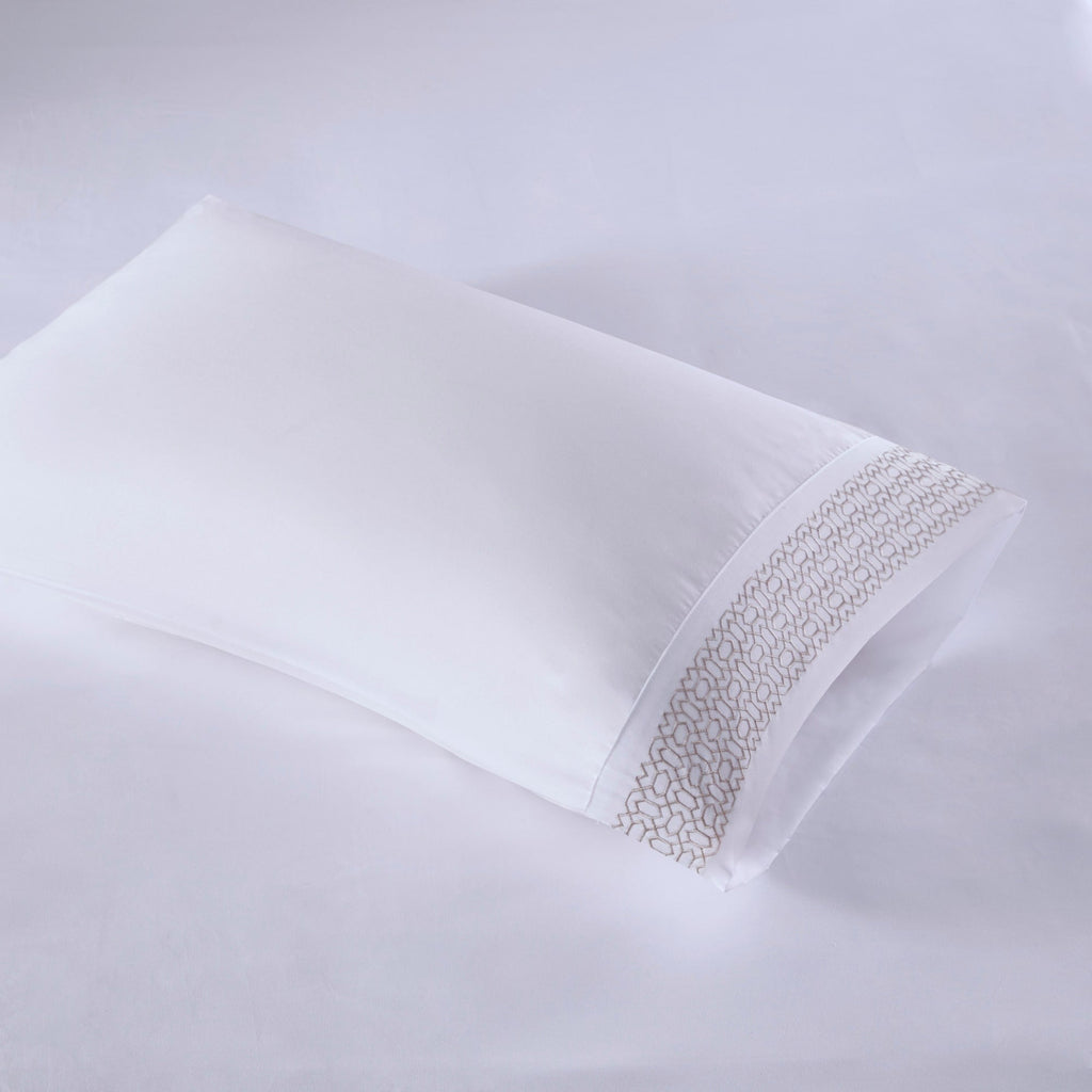 Ensemble de draps 4 pièces en microfibre brodée Madison Park