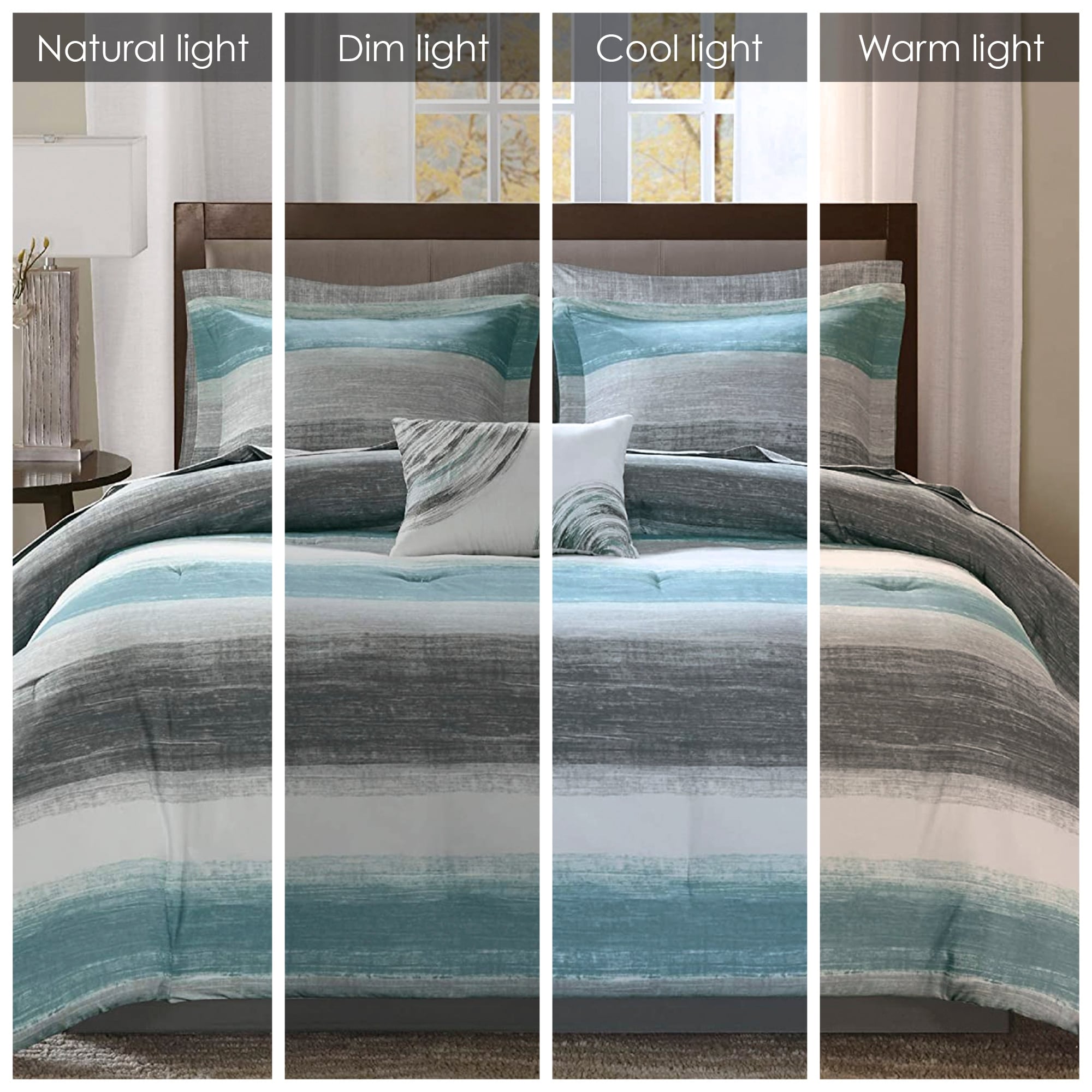 Parure de lit Madison Park Essentials Barret Aqua avec draps en coton