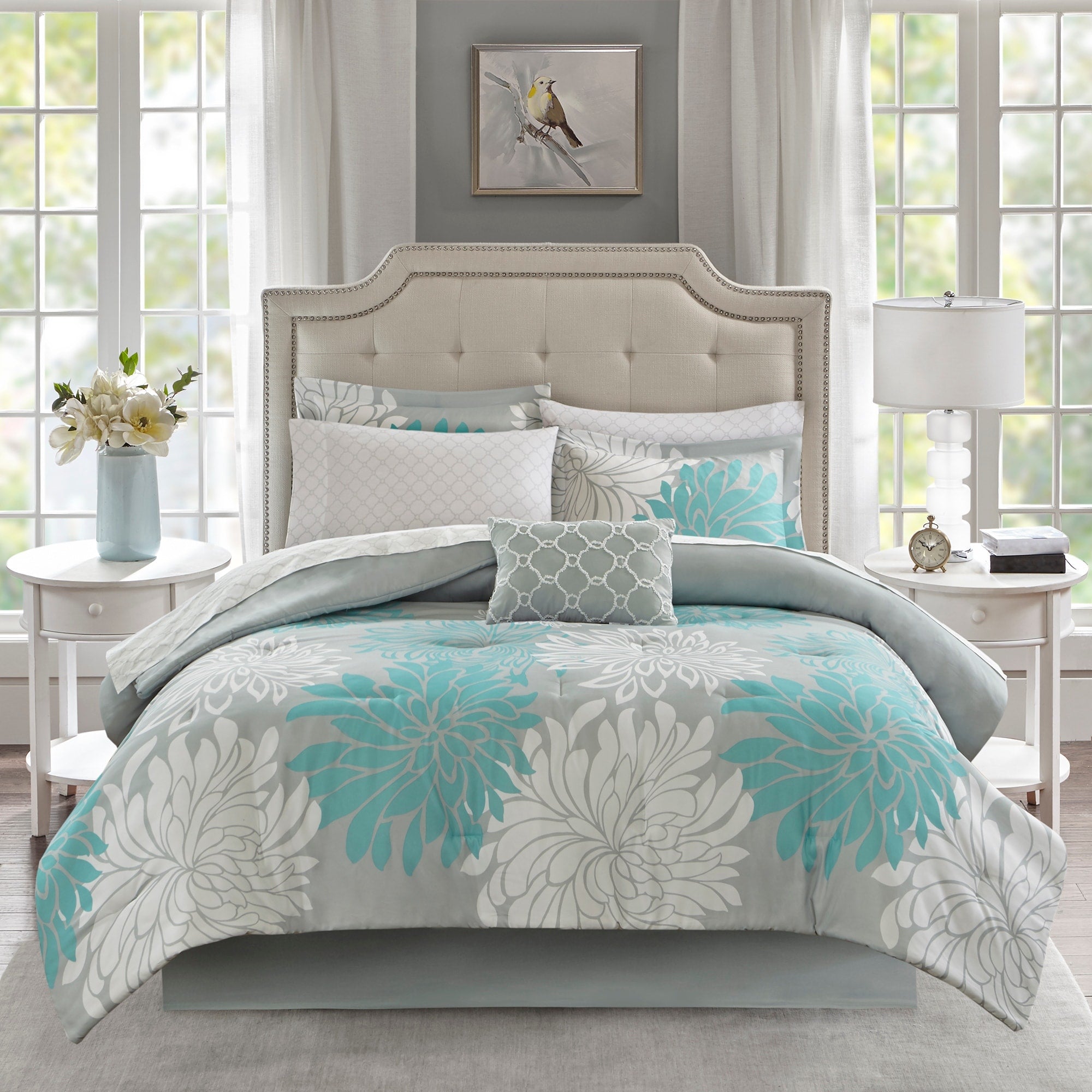 Parure de lit Madison Park Essentials Caldwell complète avec draps en coton
