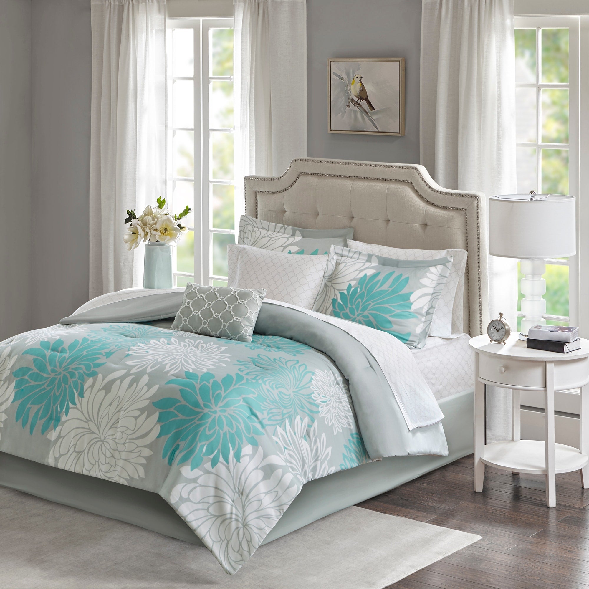 Parure de lit Madison Park Essentials Caldwell complète avec draps en coton