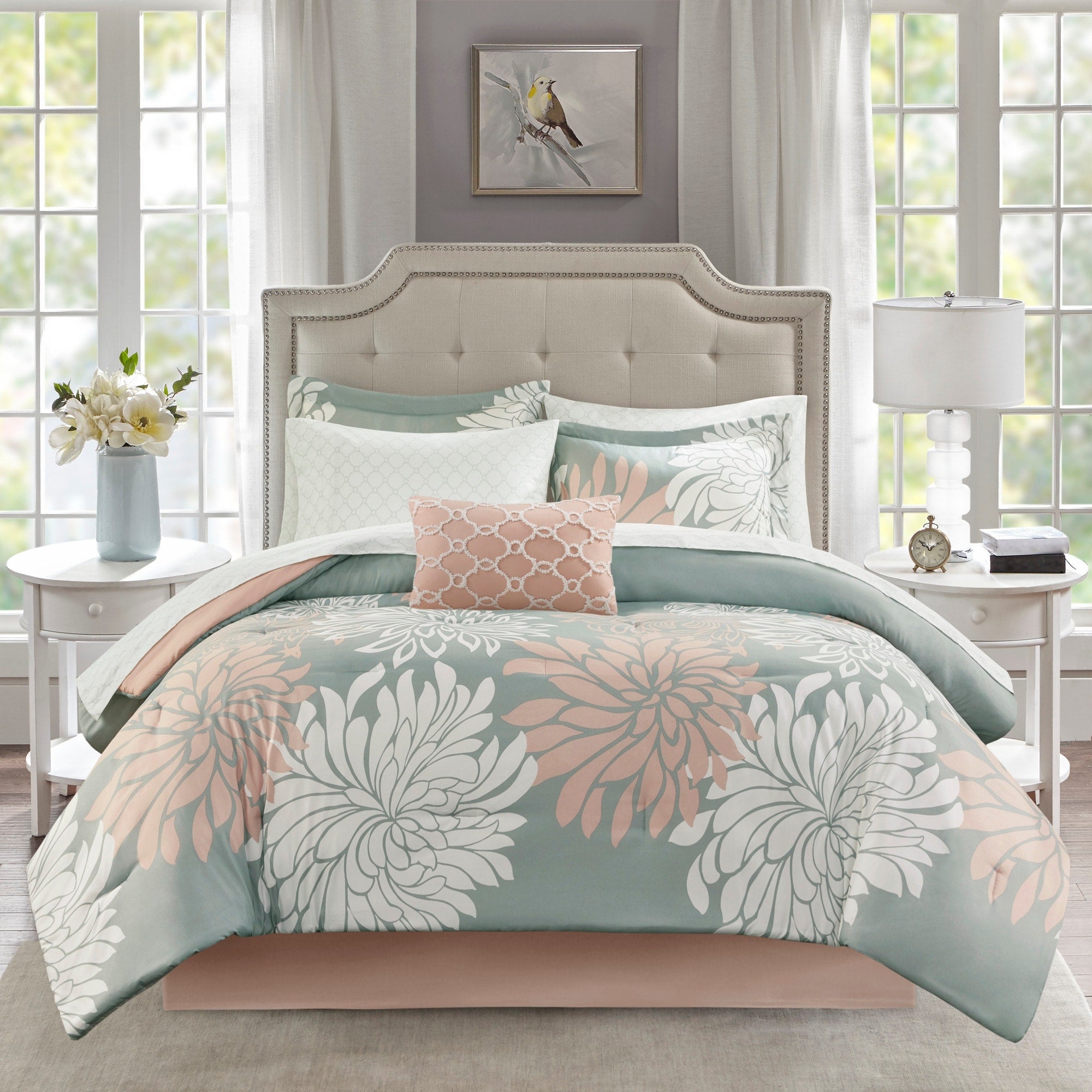 Parure de lit Madison Park Essentials Caldwell complète avec draps en coton