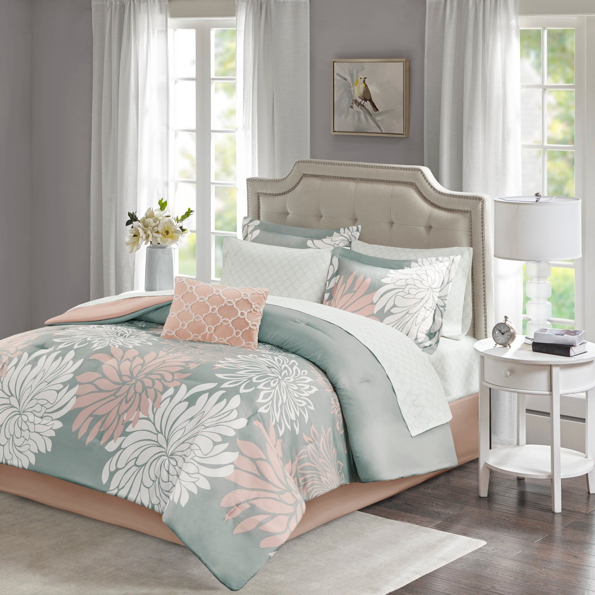 Parure de lit Madison Park Essentials Caldwell complète avec draps en coton