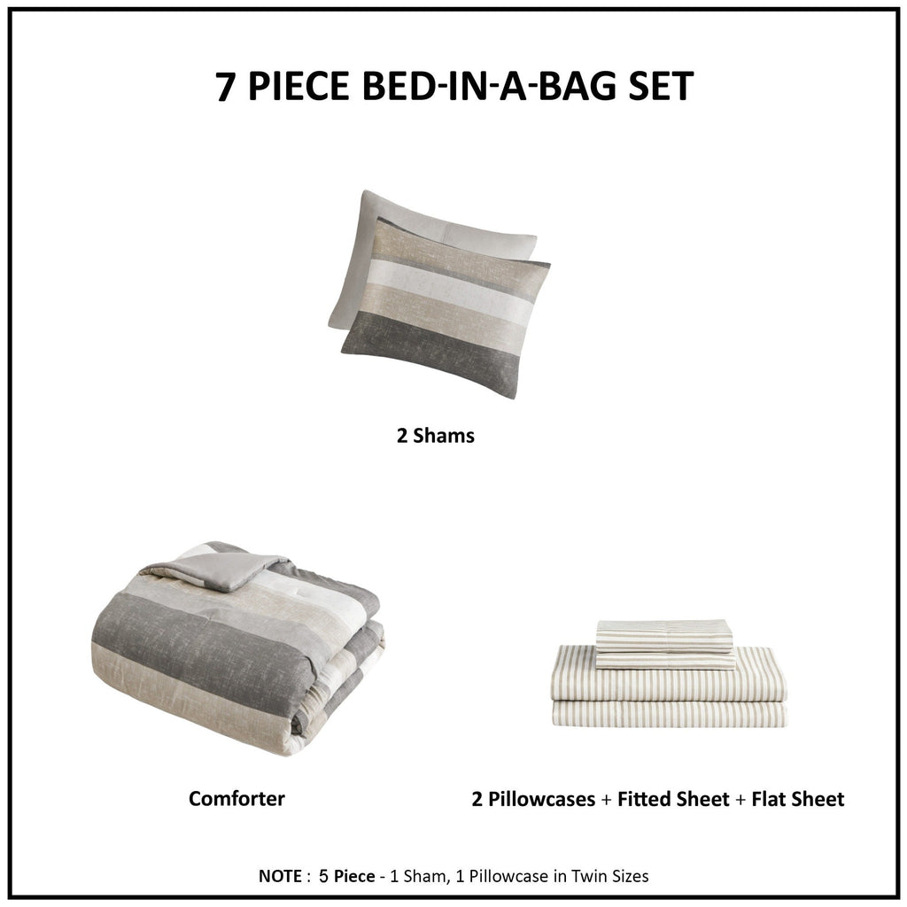 Parure de lit Madison Park Essentials Deacon avec couette et draps