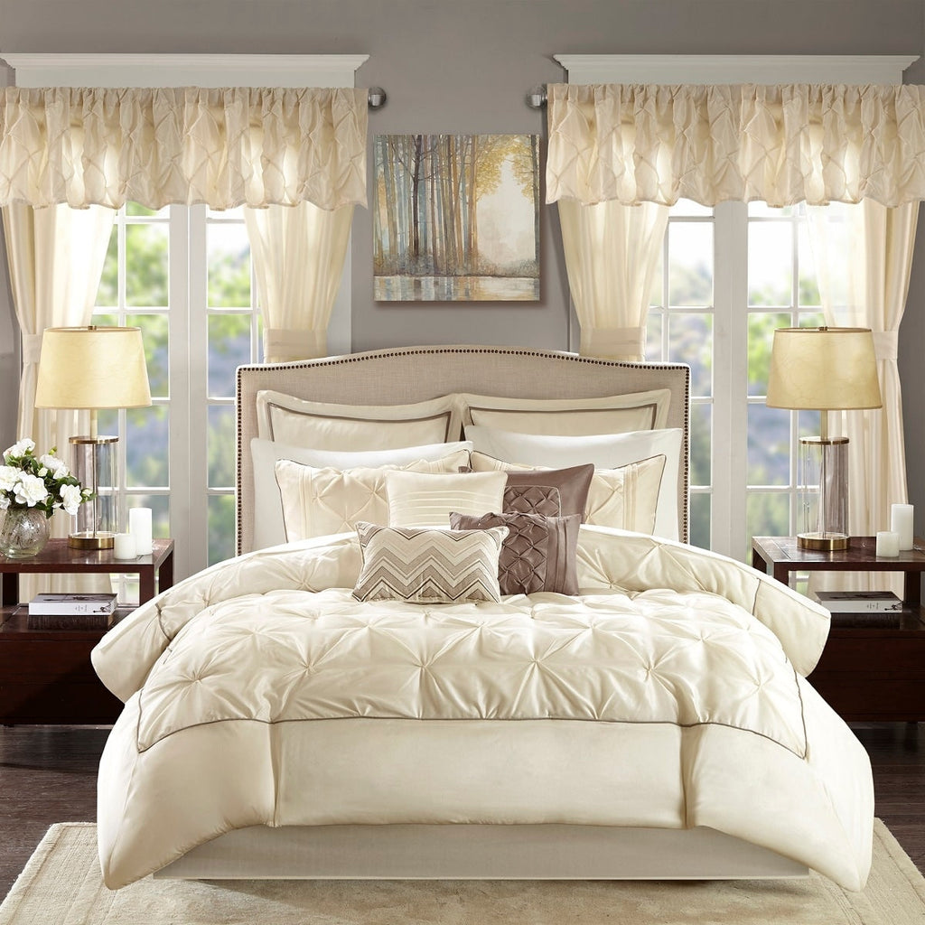 Ensemble de 24 pièces Madison Park Essentials Loretta avec rideaux et draps