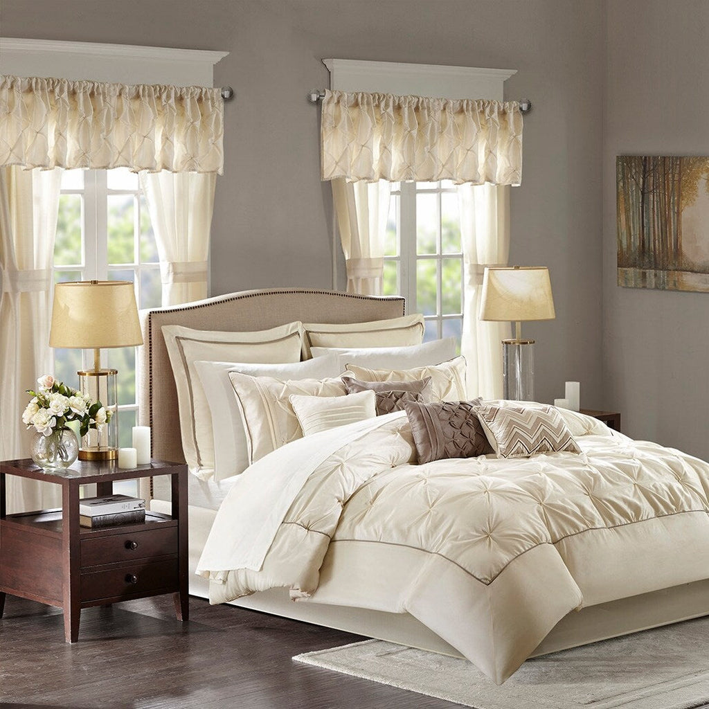 Ensemble de 24 pièces Madison Park Essentials Loretta avec rideaux et draps