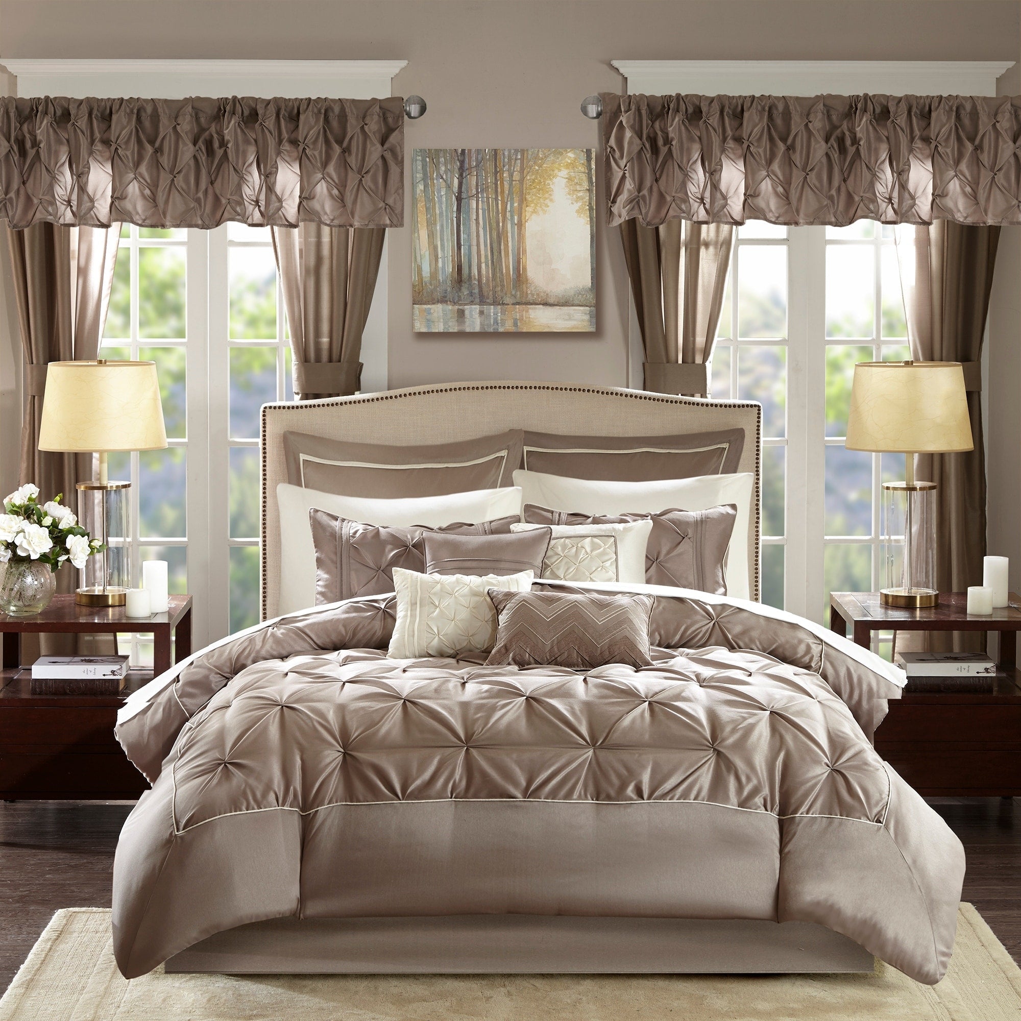 Ensemble de 24 pièces Madison Park Essentials Loretta avec rideaux et draps