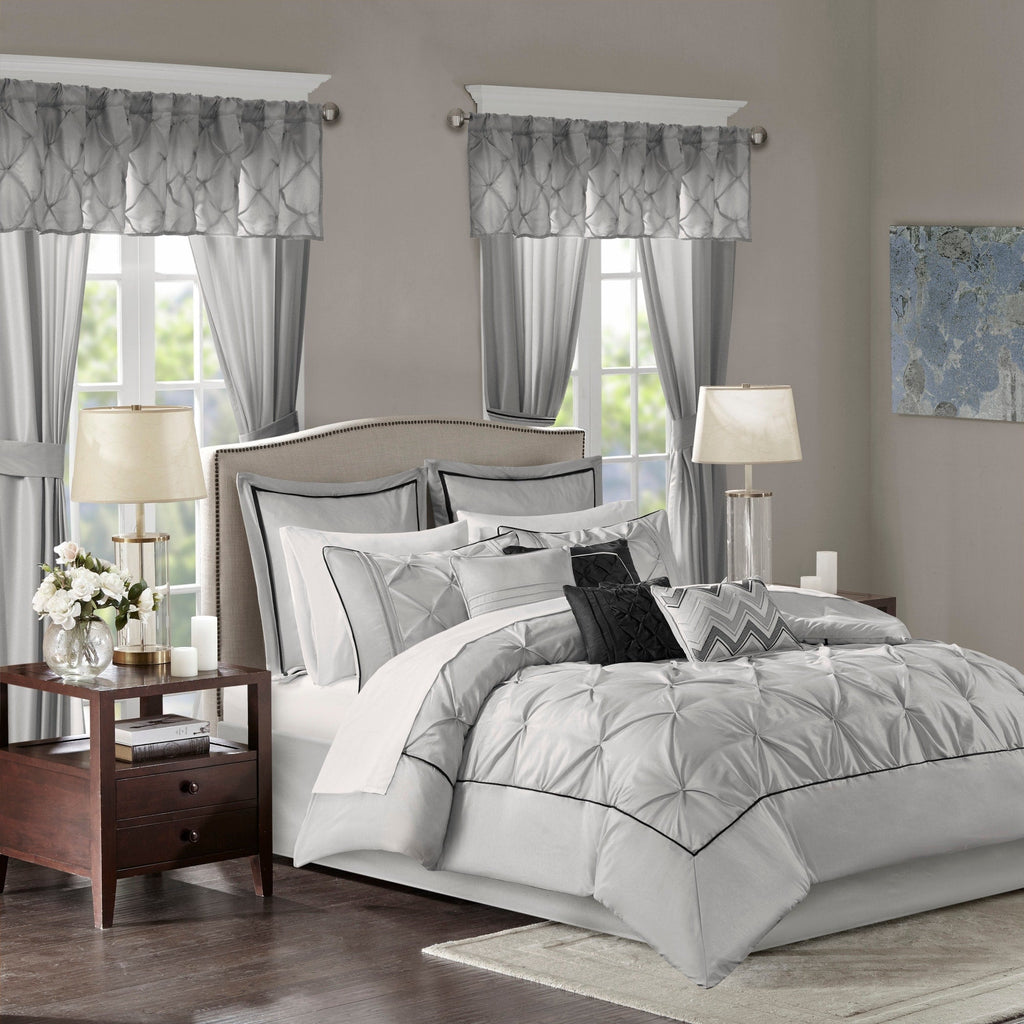 Ensemble de 24 pièces Madison Park Essentials Loretta avec rideaux et draps