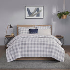 Parure de lit réversible Madison Park Essentials Paton bleu marine avec draps