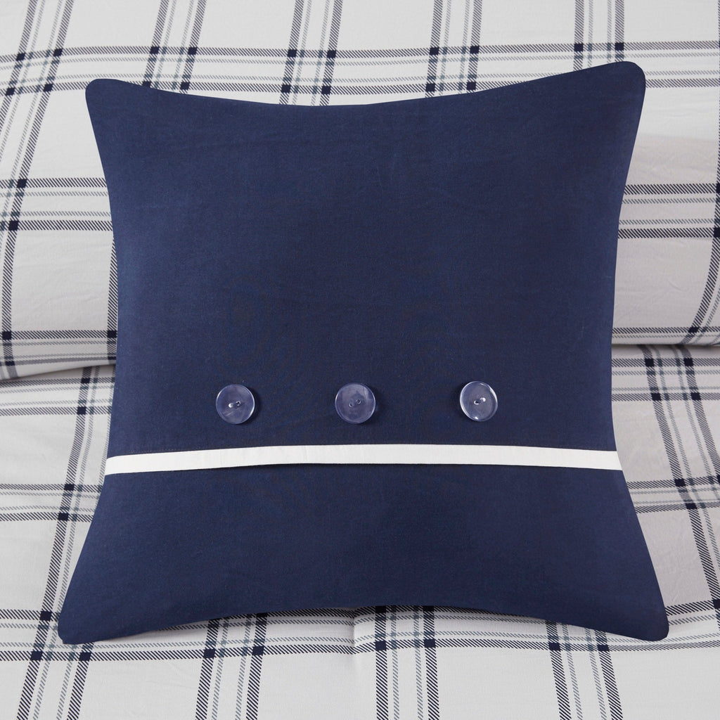 Parure de lit réversible Madison Park Essentials Paton bleu marine avec draps