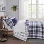 Parure de lit réversible Madison Park Essentials Paton bleu marine avec draps