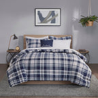 Parure de lit réversible Madison Park Essentials Paton bleu marine avec draps