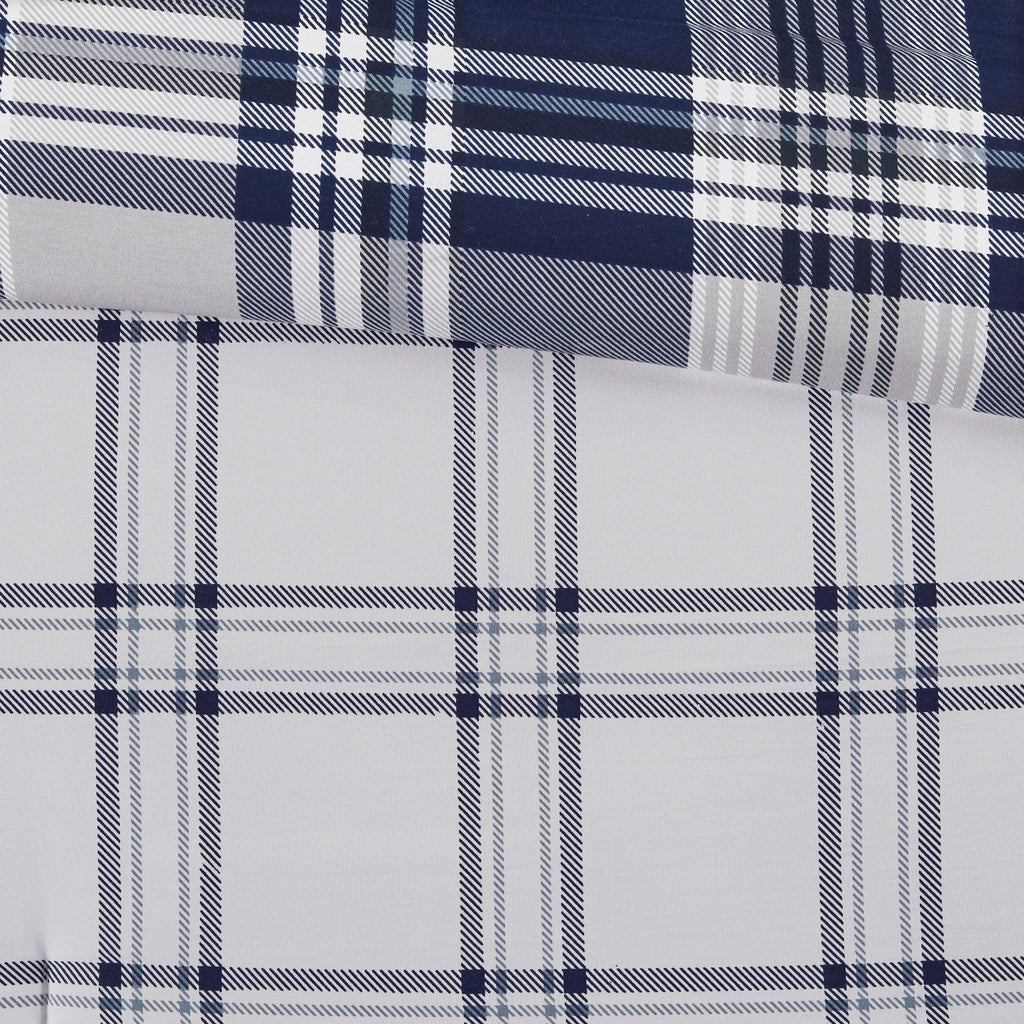 Parure de lit réversible Madison Park Essentials Paton bleu marine avec draps