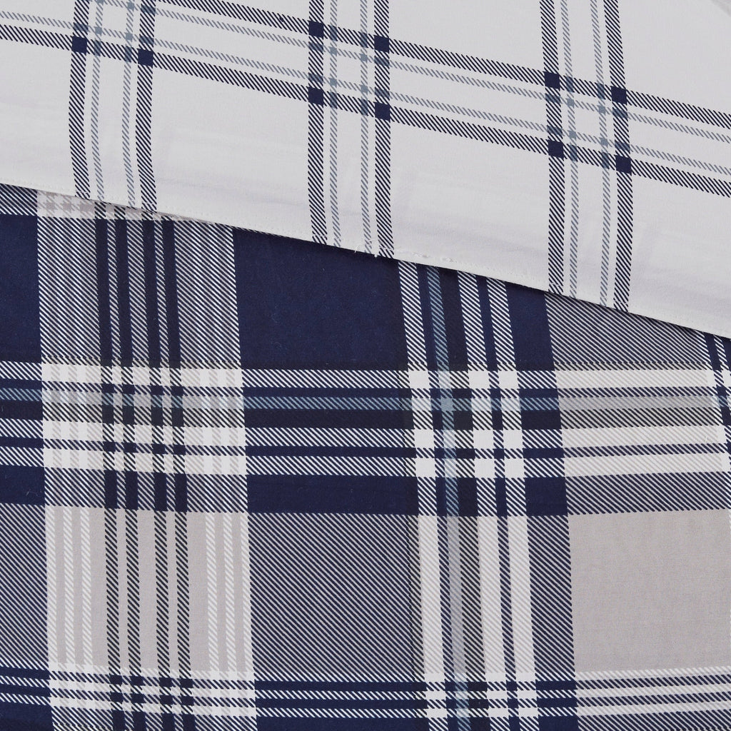 Parure de lit réversible Madison Park Essentials Paton bleu marine avec draps