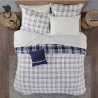 Parure de lit réversible Madison Park Essentials Paton bleu marine avec draps