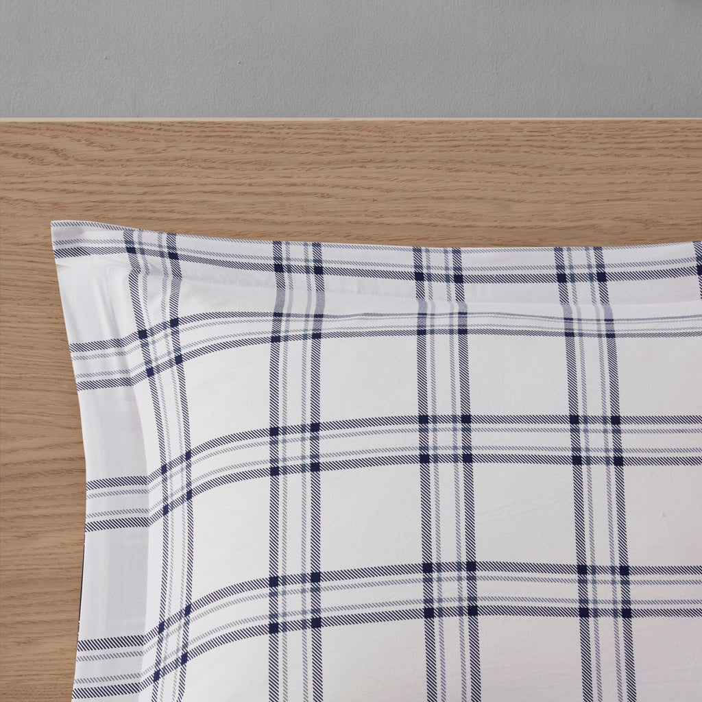 Parure de lit réversible Madison Park Essentials Paton bleu marine avec draps