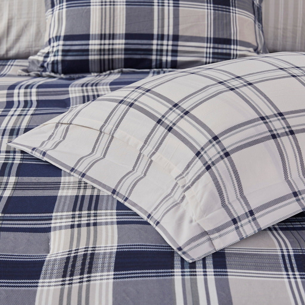Parure de lit réversible Madison Park Essentials Paton bleu marine avec draps
