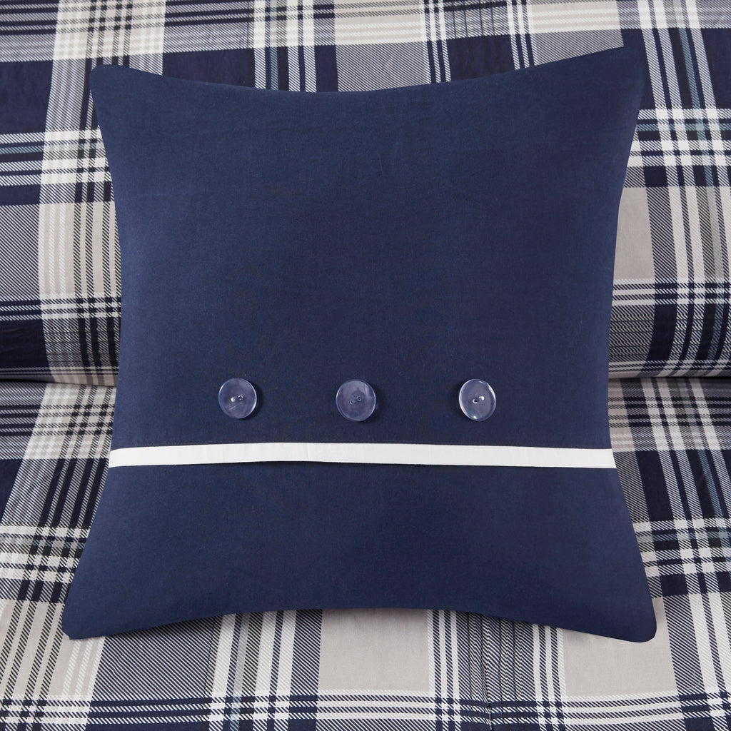Parure de lit réversible Madison Park Essentials Paton bleu marine avec draps