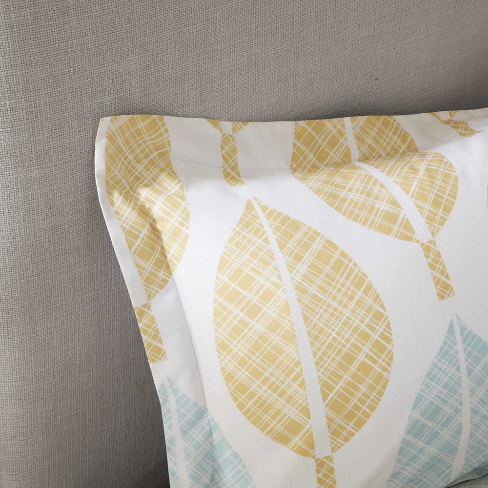 Parure de lit Madison Park Essentials Pelham Bay jaune/aqua 9 pièces avec draps en coton