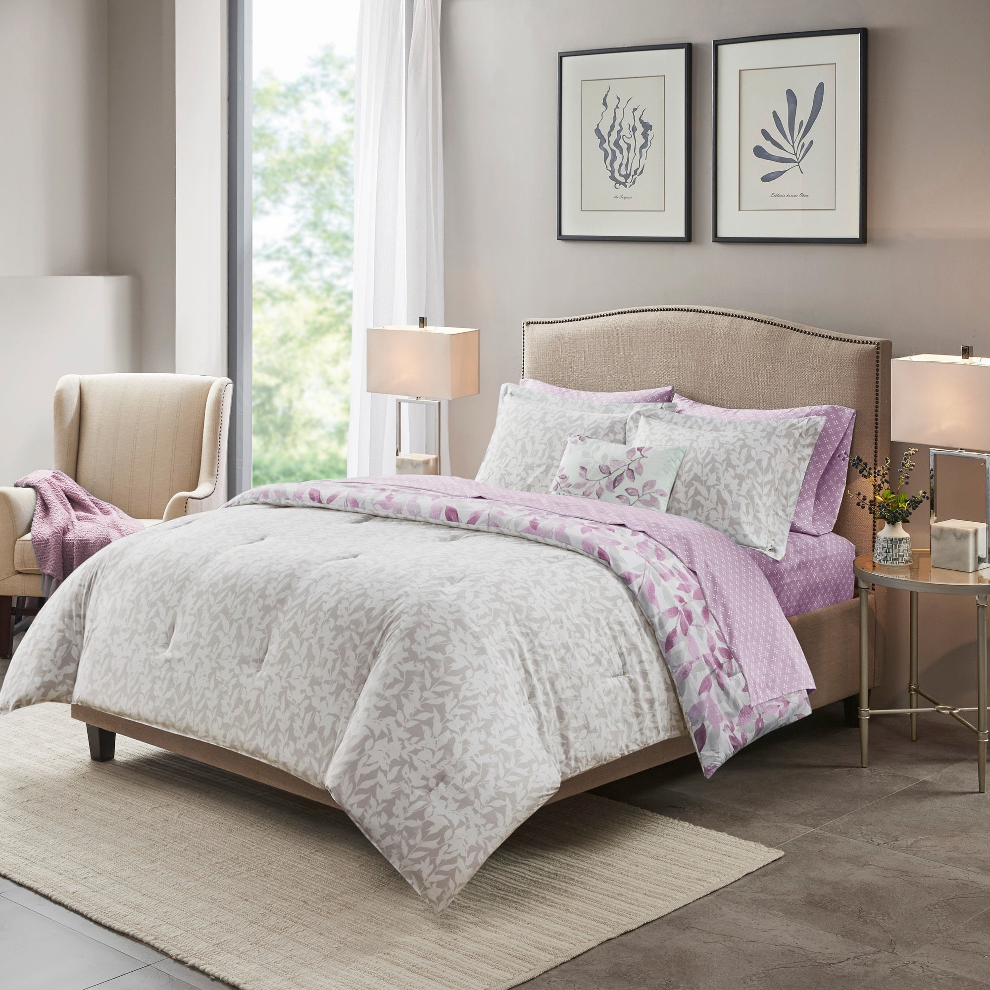 Parure de lit réversible Madison Park Essentials Thelma avec draps