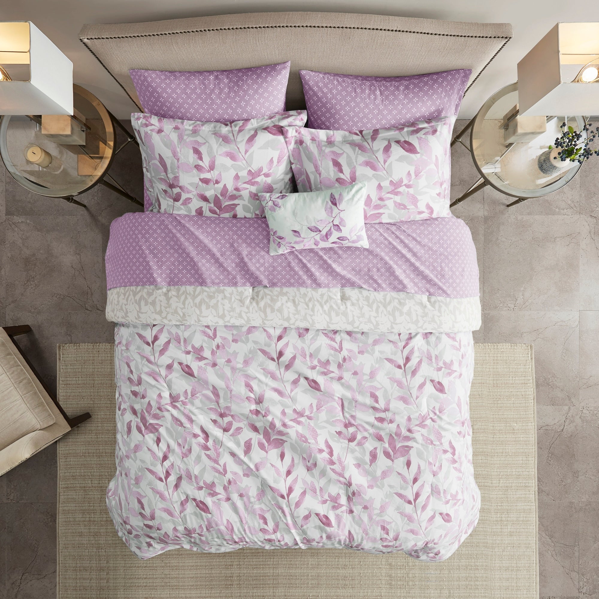 Parure de lit réversible Madison Park Essentials Thelma avec draps