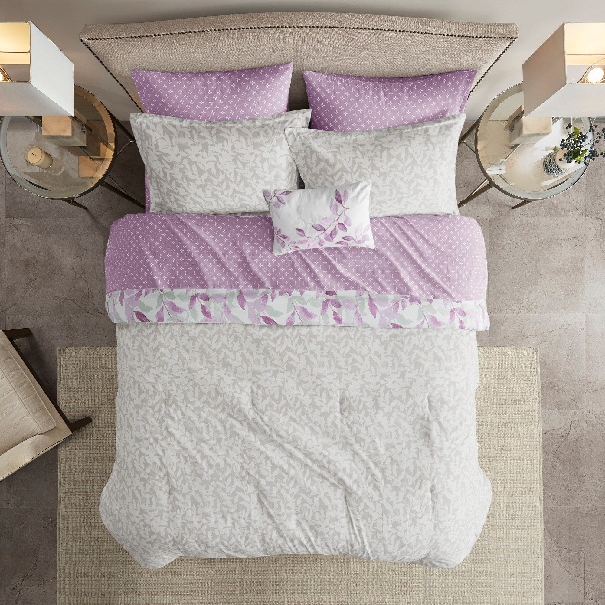 Parure de lit réversible Madison Park Essentials Thelma avec draps