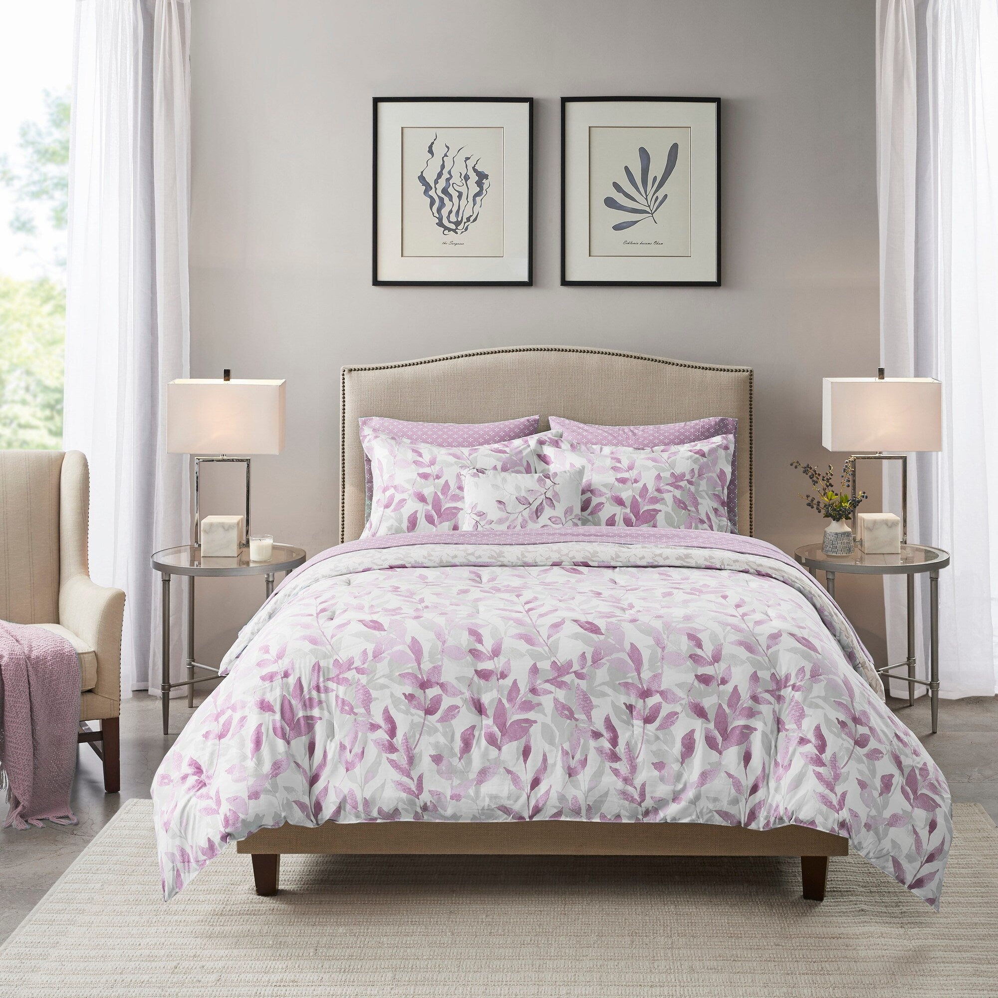 Parure de lit réversible Madison Park Essentials Thelma avec draps