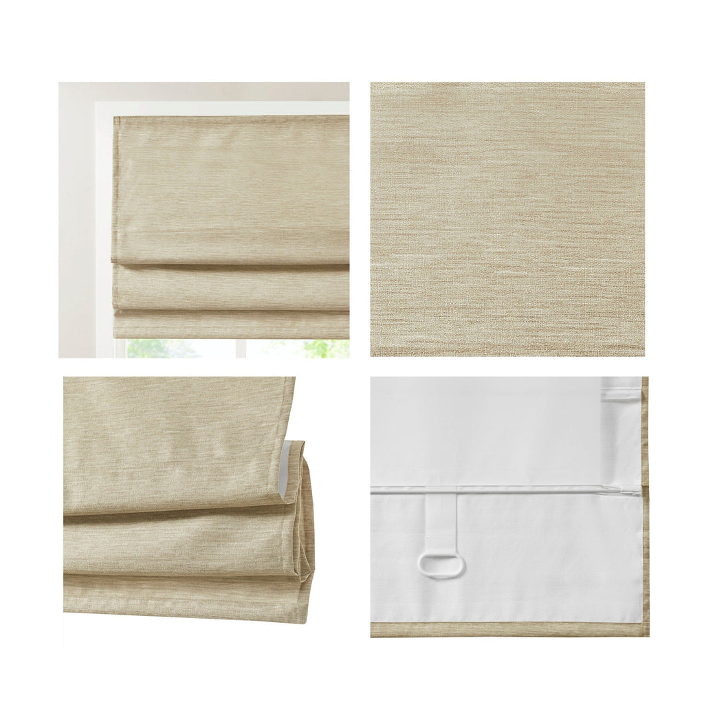 Store romain occultant sans fil en imitation soie imprimée Madison Park Leighton