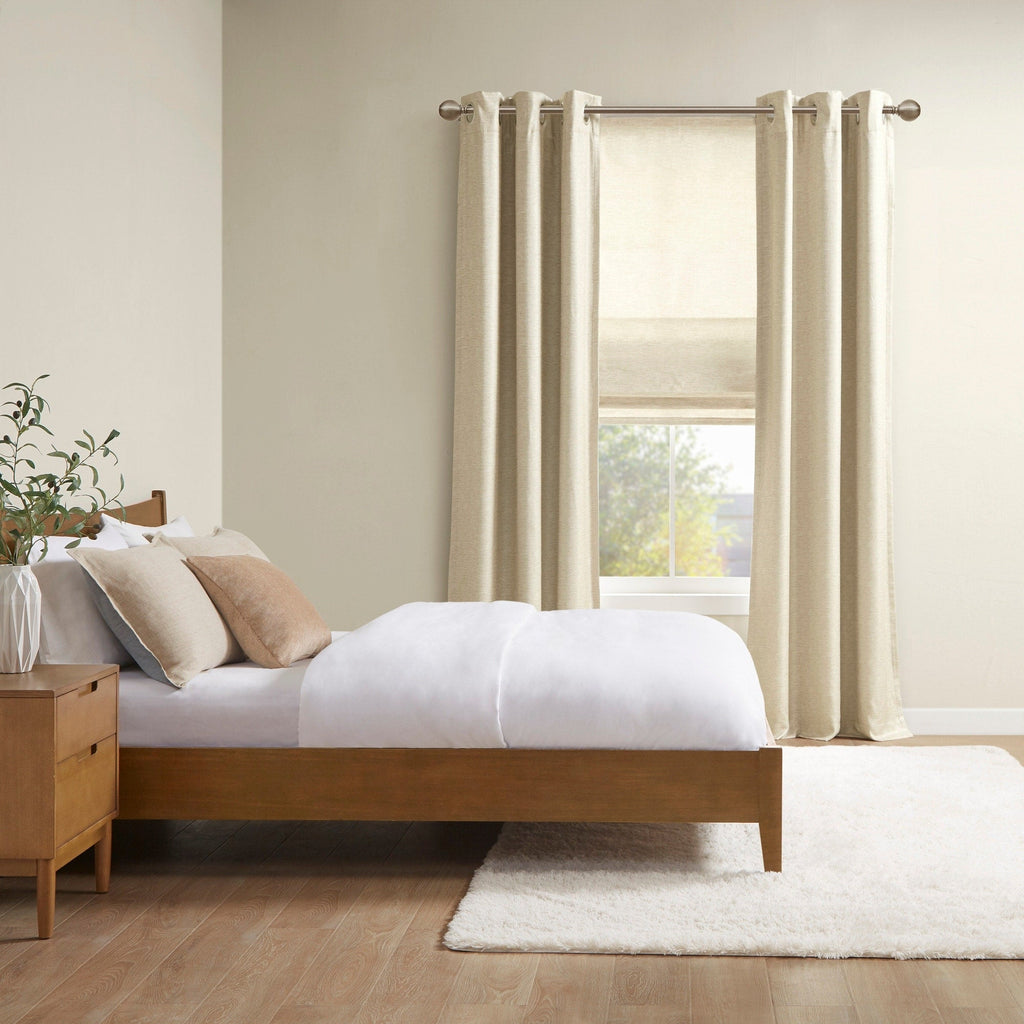 Store romain occultant sans fil en imitation soie imprimée Madison Park Leighton