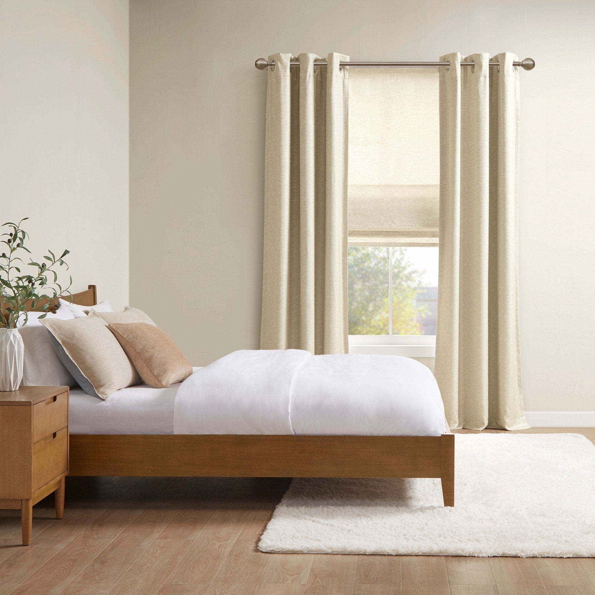 Store romain occultant sans fil en imitation soie imprimée Madison Park Leighton