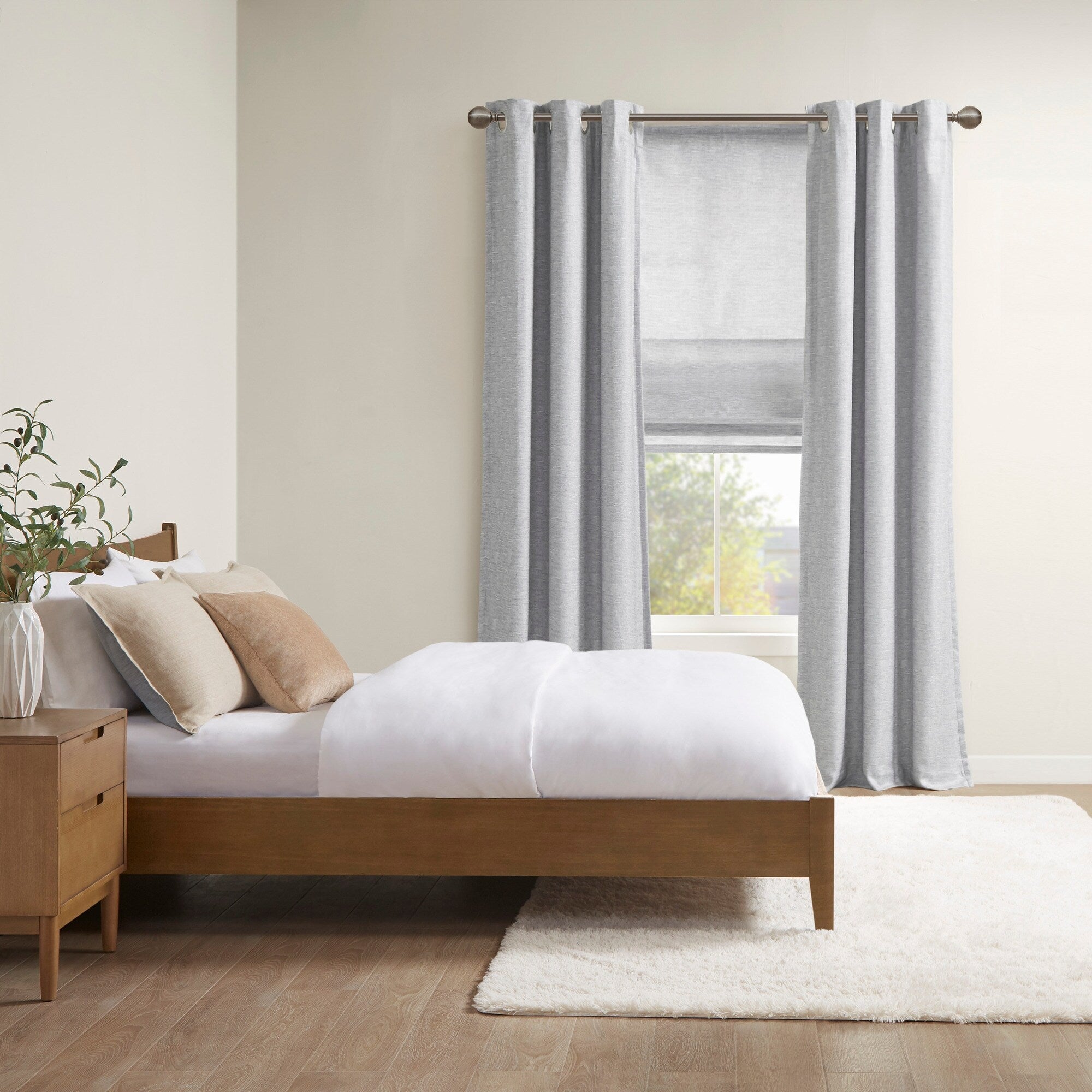 Store romain occultant sans fil en imitation soie imprimée Madison Park Leighton