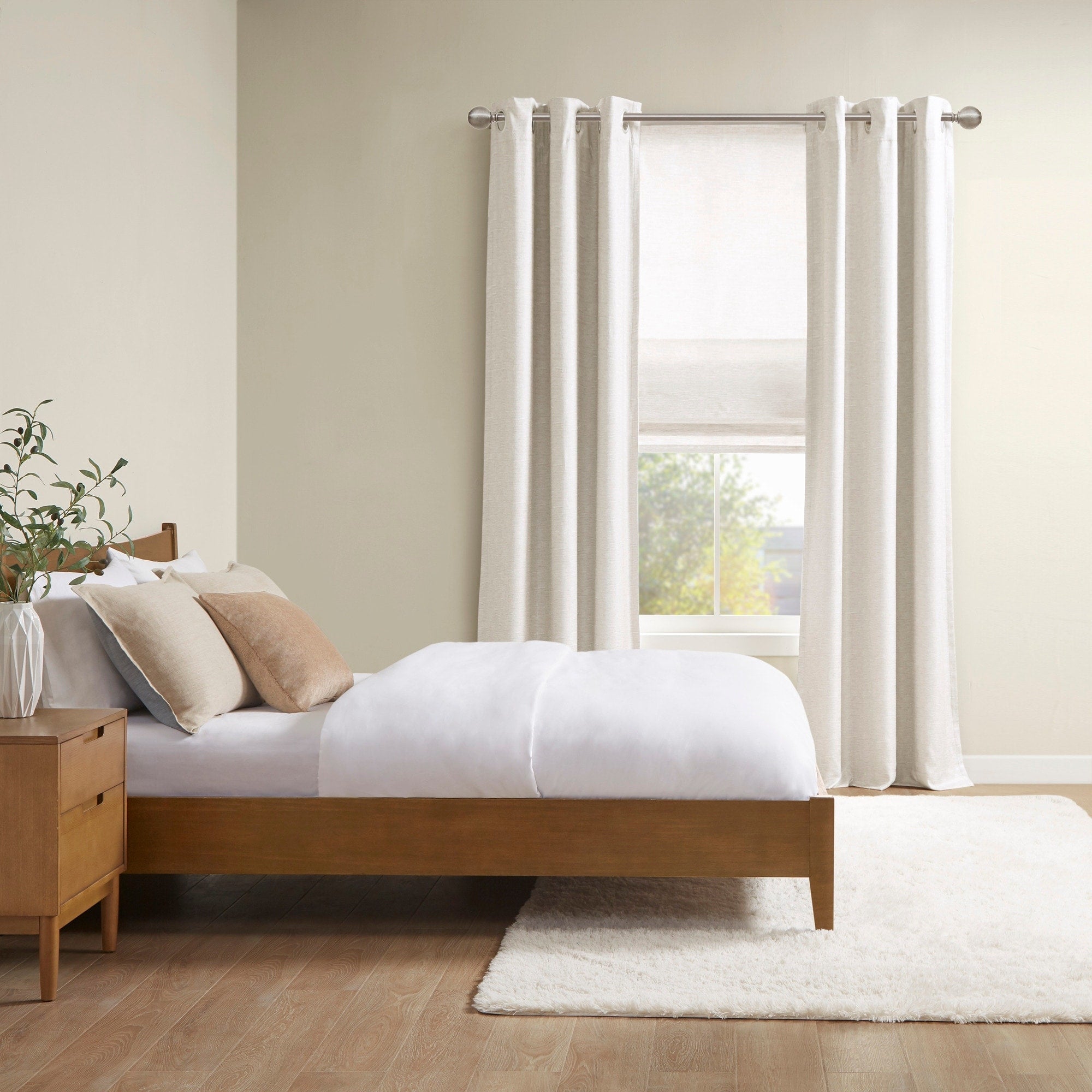 Store romain occultant sans fil en imitation soie imprimée Madison Park Leighton