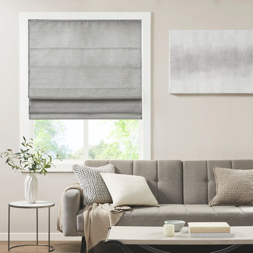 Store romain occultant sans fil en imitation soie imprimée Madison Park Leighton