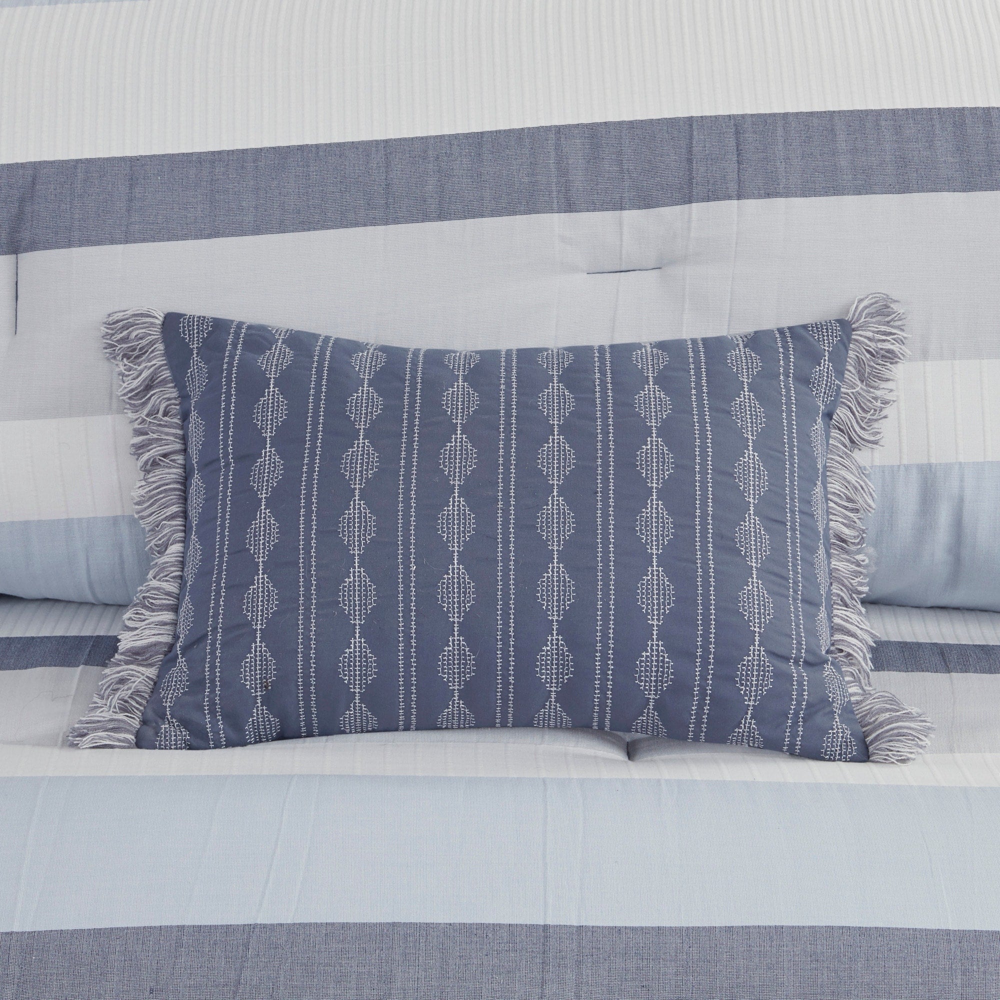 Parure de lit Madison Park Levi's bleu/naturel 5 pièces en jacquard