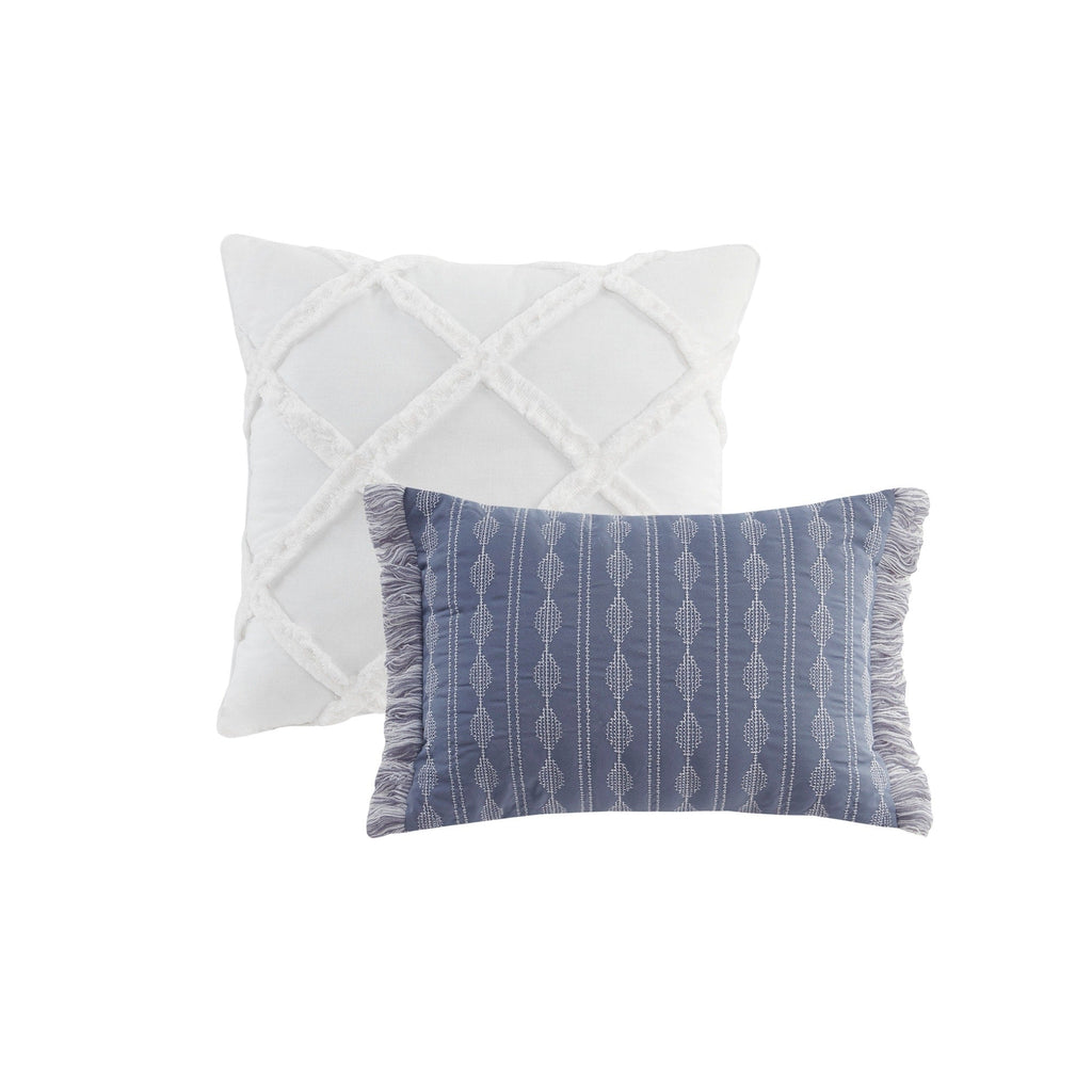 Parure de lit Madison Park Levi's bleu/naturel 5 pièces en jacquard
