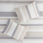 Parure de lit Madison Park Levi's bleu/naturel 5 pièces en jacquard