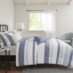 Parure de lit Madison Park Levi's bleu/naturel 5 pièces en jacquard