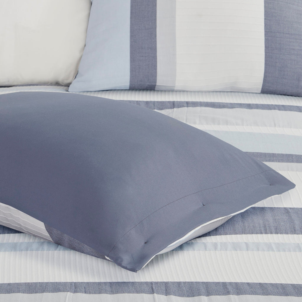 Parure de lit Madison Park Levi's bleu/naturel 5 pièces en jacquard