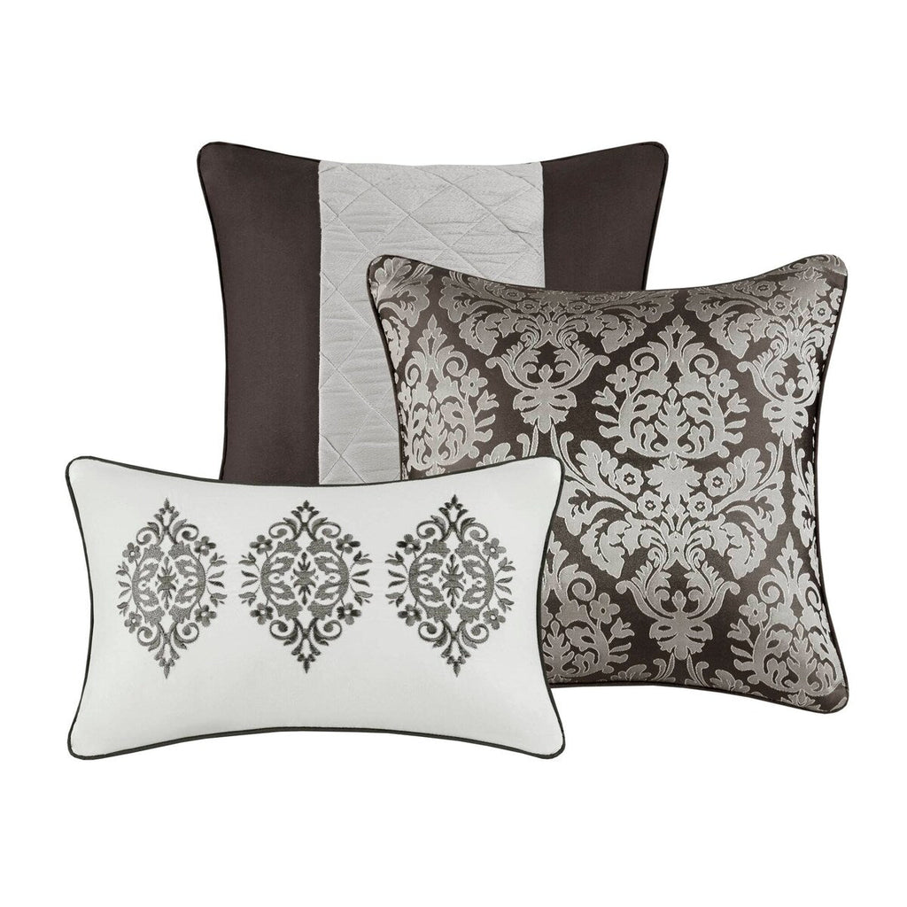 Madison Park Lily Ensemble de couette jacquard 6 pièces avec coussins décoratifs