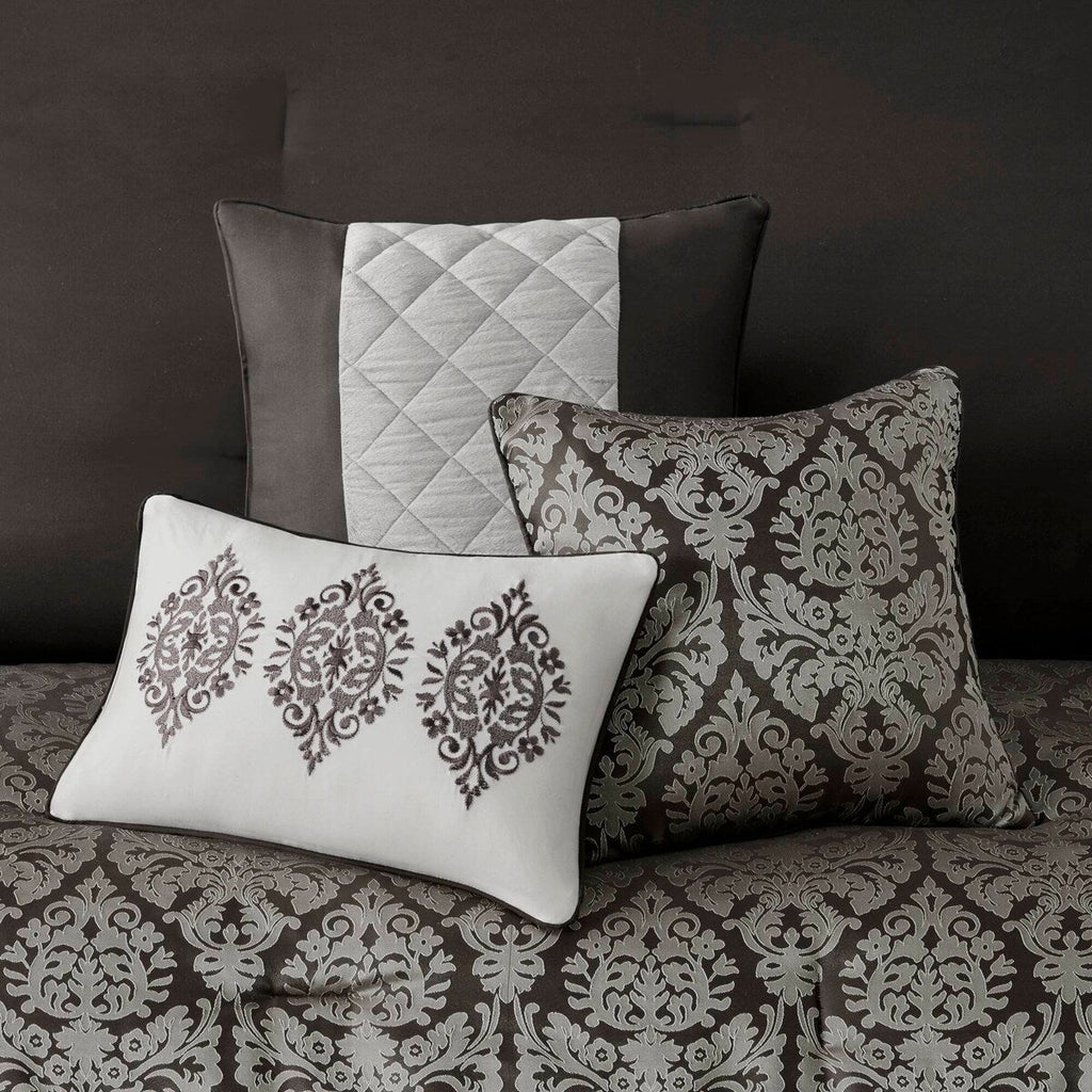 Madison Park Lily Ensemble de couette jacquard 6 pièces avec coussins décoratifs