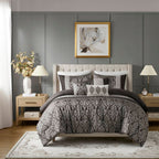 Madison Park Lily Ensemble de couette jacquard 6 pièces avec coussins décoratifs