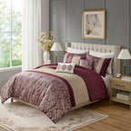 Madison Park Lily Ensemble de couette jacquard 6 pièces avec coussins décoratifs