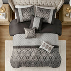 Madison Park Lily Ensemble de couette jacquard 6 pièces avec coussins décoratifs