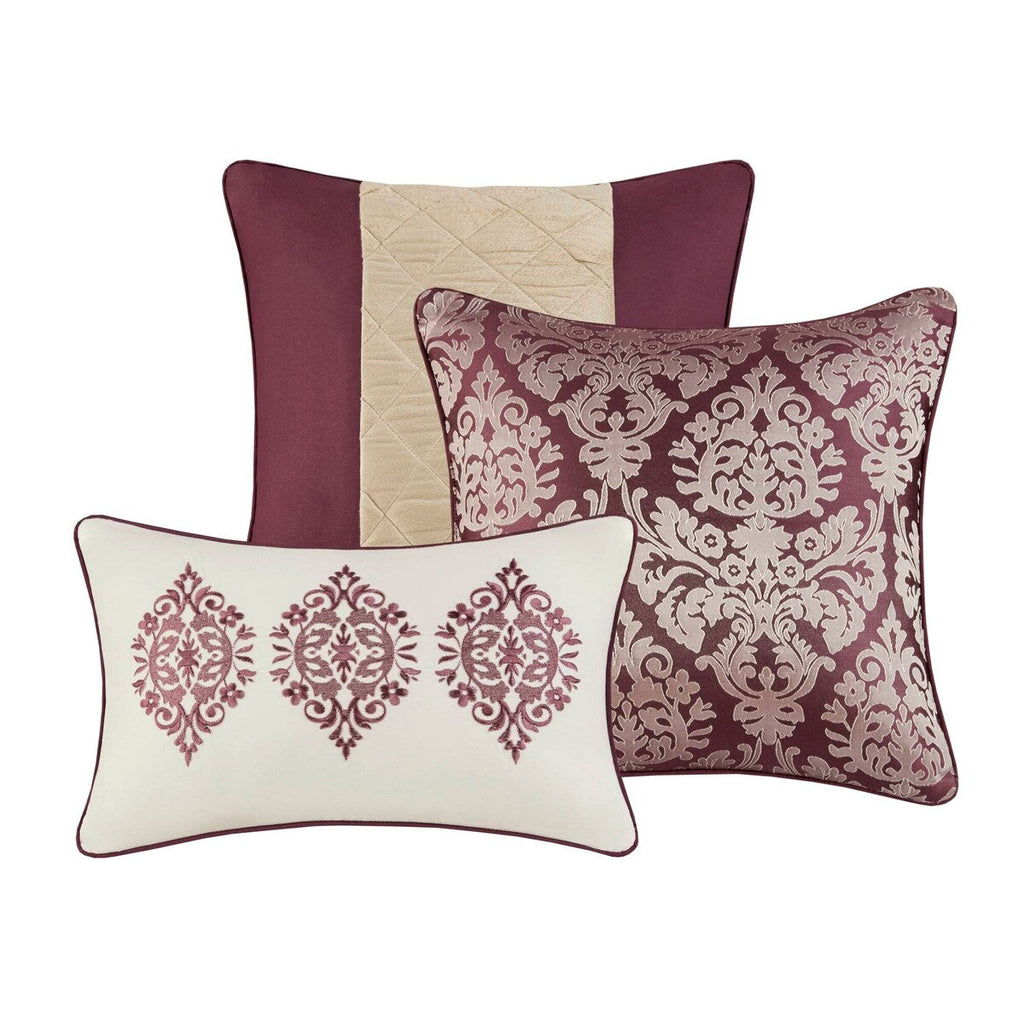 Madison Park Lily Ensemble de couette jacquard 6 pièces avec coussins décoratifs