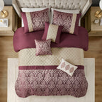 Madison Park Lily Ensemble de couette jacquard 6 pièces avec coussins décoratifs