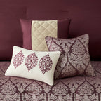 Madison Park Lily Ensemble de couette jacquard 6 pièces avec coussins décoratifs